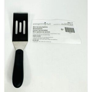 Pampered Chef Mini Serving Spatula Stainless Steel Beveled Edge 2622 1.5x3.25”